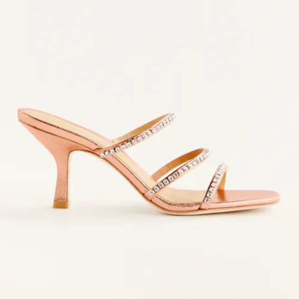 Reformation Gaia Rhinestone Sandals in Bronze Size 6